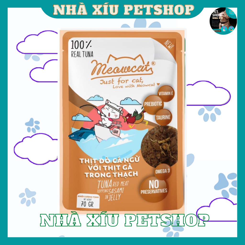 Pate Cho Mèo Meowcat Gói 70gr - Pate Bổ Sung Dinh Dưỡng Cho Mèo - Nhà Xíu PetShop