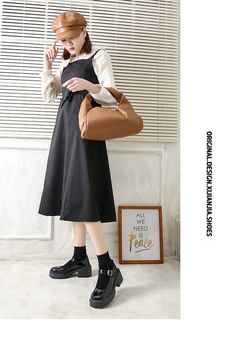 Giày Mũi Tròn Đế Dày 6cm Thời Trang Thanh Lịch Cho Nữ