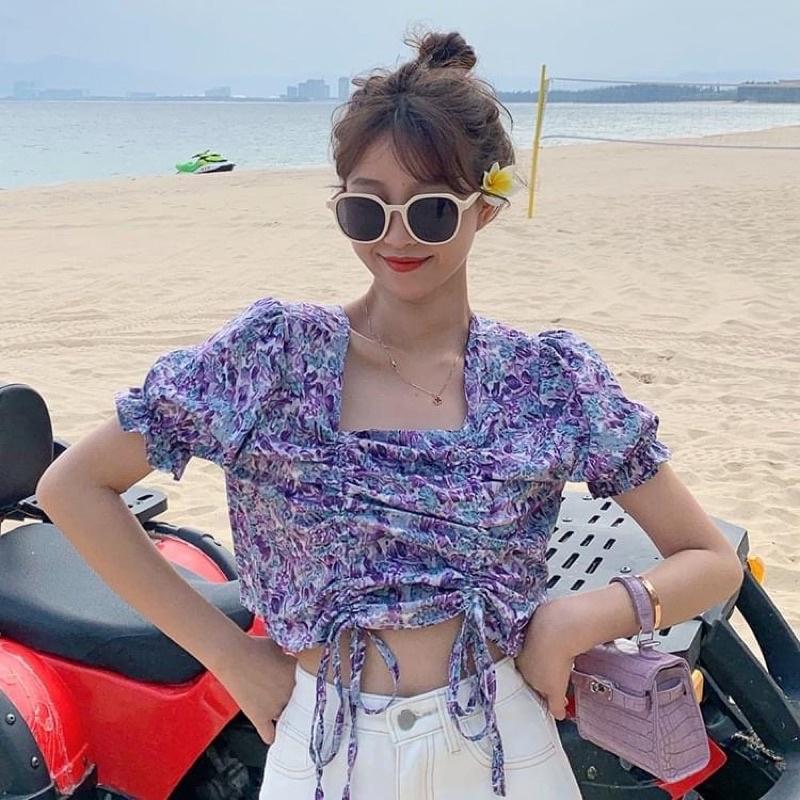 Áo hoạ tiết dây rút