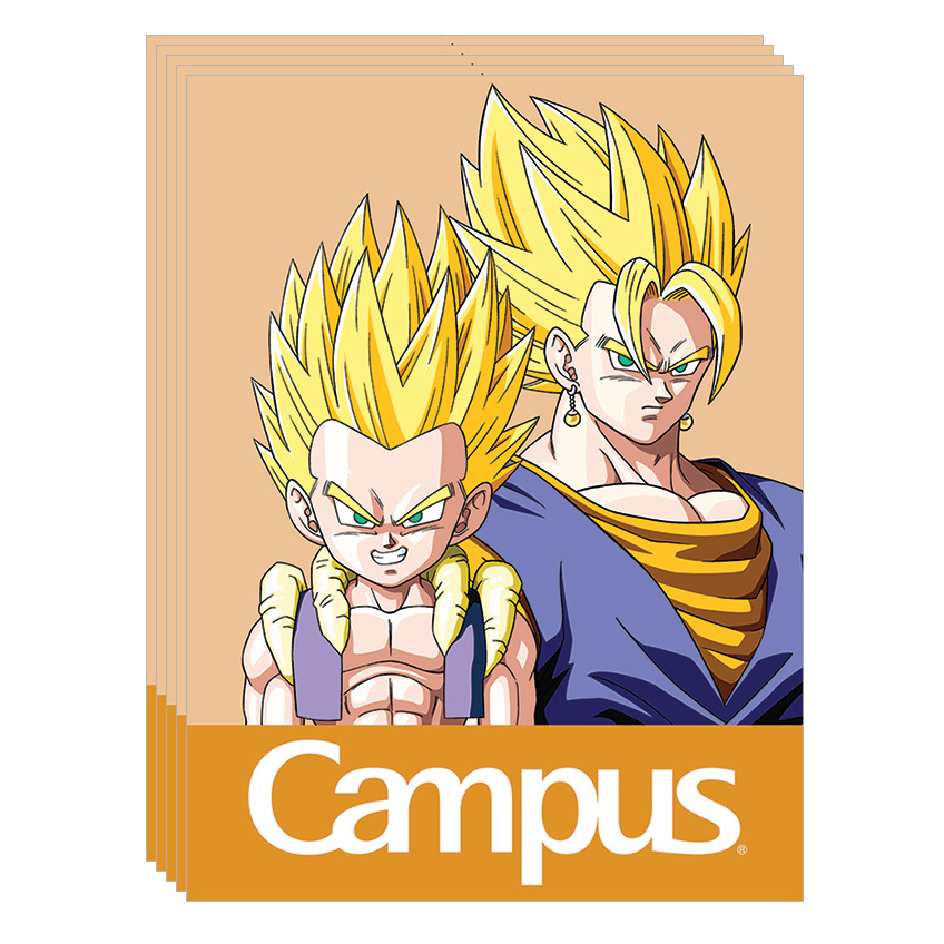 Lốc 5 Cuốn Vở A5 4 Ô Ly (2 x 2 mm) Campus Dragon Ball Z - Super Sayan NB-ADBS96 - ĐL 120 (96 Trang) - Mẫu Ngẫu Nhiên