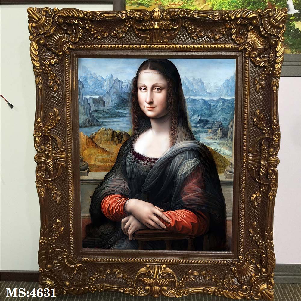 Tranh treo tường châu âu trang trí phòng khách, phòng ngủ. Bức tranh MONA LISA - Nàng Mona Lisa MS 4631