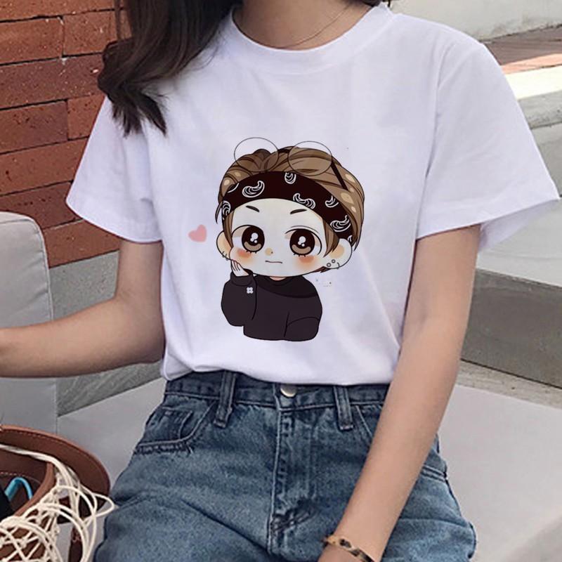 Áo Thun In Hình Chibi Suga Jin Jimin V Jungkook Hoạt Hình