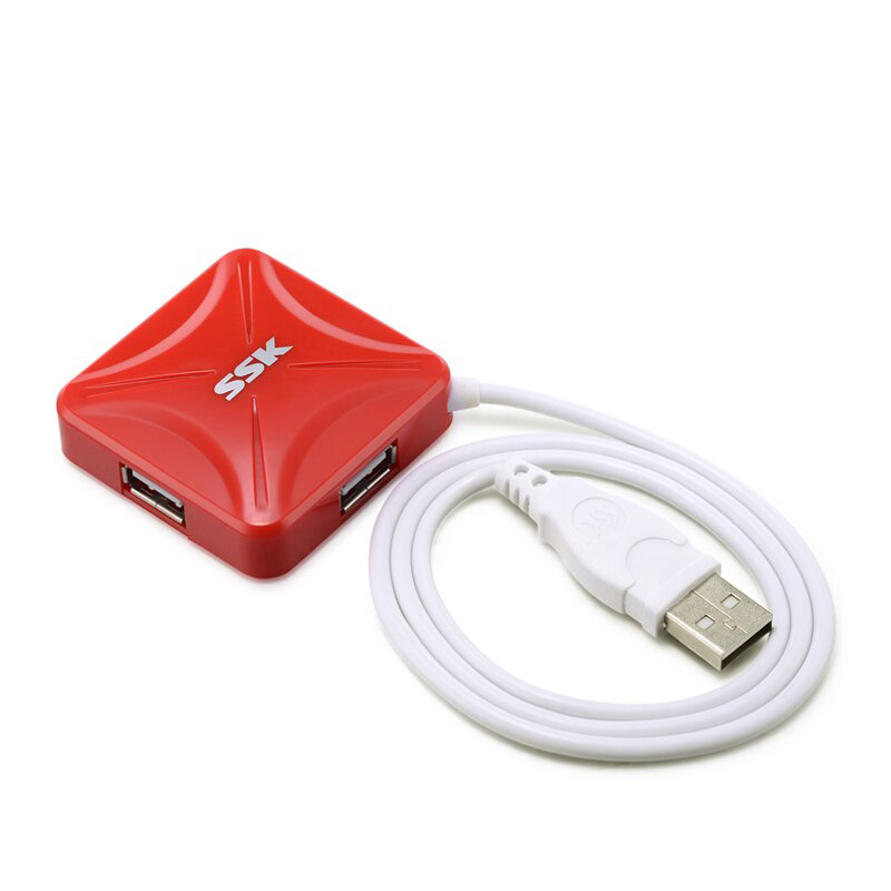 HUB chia cổng USB 2.0 SSK SHU027 từ 1 ra 4 cổng (màu ngẫu nhiên) Hàng Nhập Khẩu