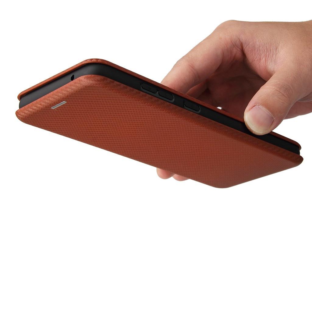 Bao da điện thoại nắp lật phối sợi carbon cho Samsung Galaxy A03S A32 4G A02/M02 A02S A72 A52 A32 5G A12 A42 5G A21S