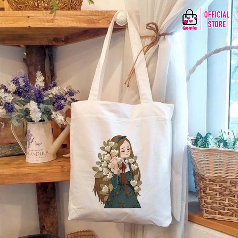 Túi TOTE vải Canvas mẫu mới giá rẻ đẹp thời trang đi học đi chơi du lịch dã ngoại GOMIA TT2092