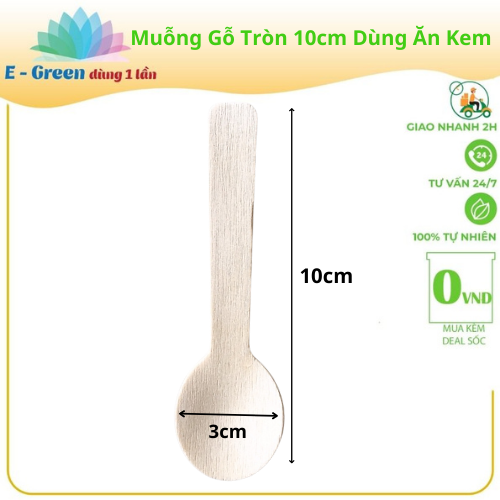 10 Cái Muỗng Thìa Gỗ Loại Nhỏ Để Ăn Kem, Sữa Chua Xôi Bánh, Nhiều Kích Thướt, Nhỏ Gọn Tiện Lợi, Dùng 1 Lần