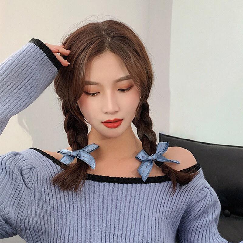 Cột tóc nơ phối chỉ phong cách retro cổ điển Hàn Quốc dễ thương Tatitava