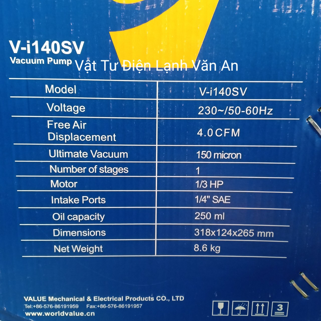 Máy hút chân không VALUE 3.5 CFM V-I140SV-có đồng hồ báo áp