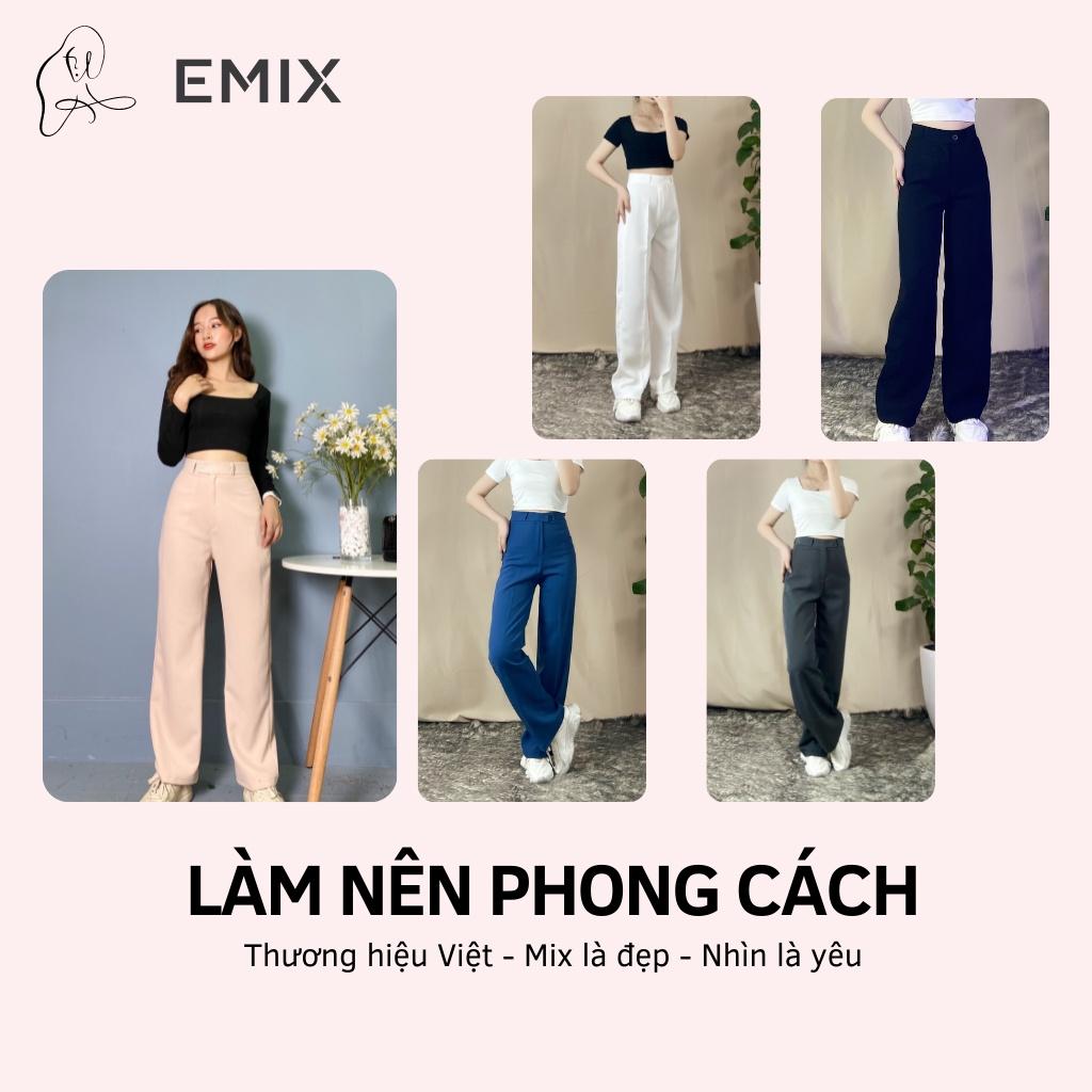 Quần tây nữ công sở 09 EMIX (5 màu), ống suông, dáng dài 100cm, vải tuyết mưa dày đẹp, không nhăn, cạp nhỏ, tôn dáng