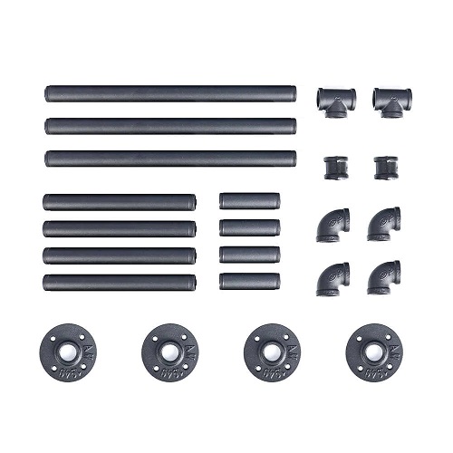 Kệ ống nước Kệ treo gắn tường kiêm giá treo quần áo 20x80x25cm Chất liệu gỗ , ống sắt 3ly cứng cáp trang trí quán và shop