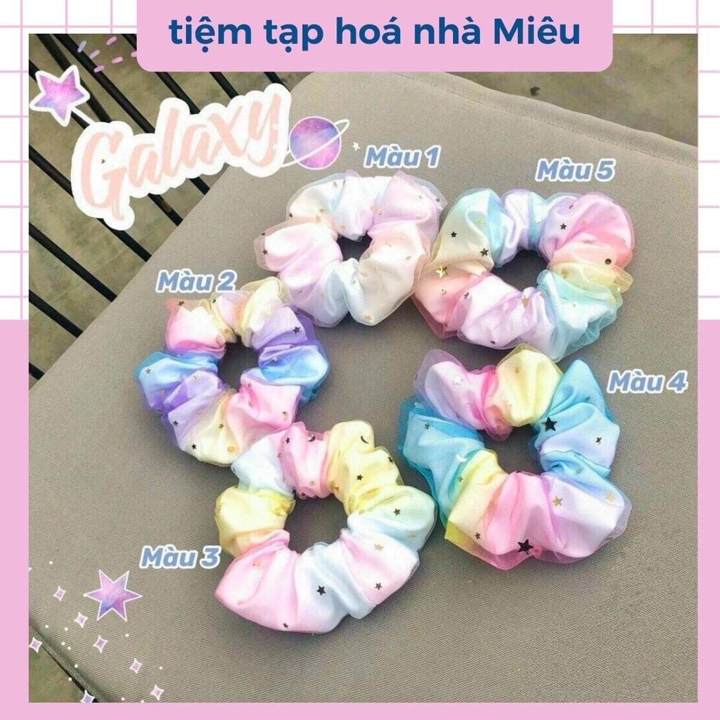 Dây cột tóc scrunchies hoạ tiết hoạt hình dễ thương