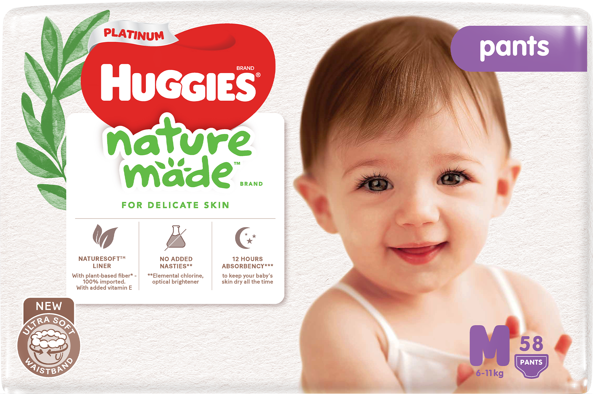 [NHẬP KHẨU] TÃ QUẦN HUGGIES NATUREMADE M58/L44/XL38/XXL26