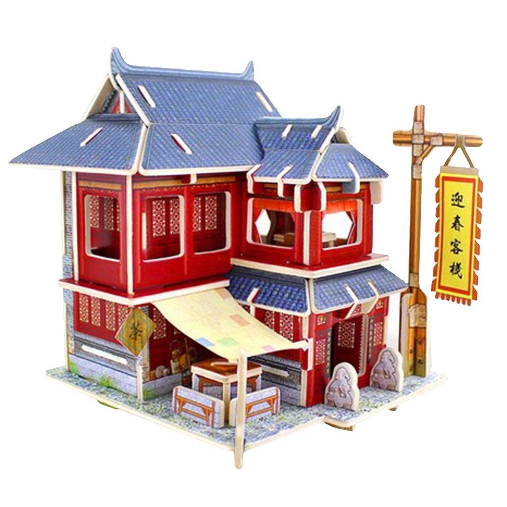 3D Jigsaw DIY Miniature Wooden Room Dollhouse Kit Funiture 1:24 Scale #4