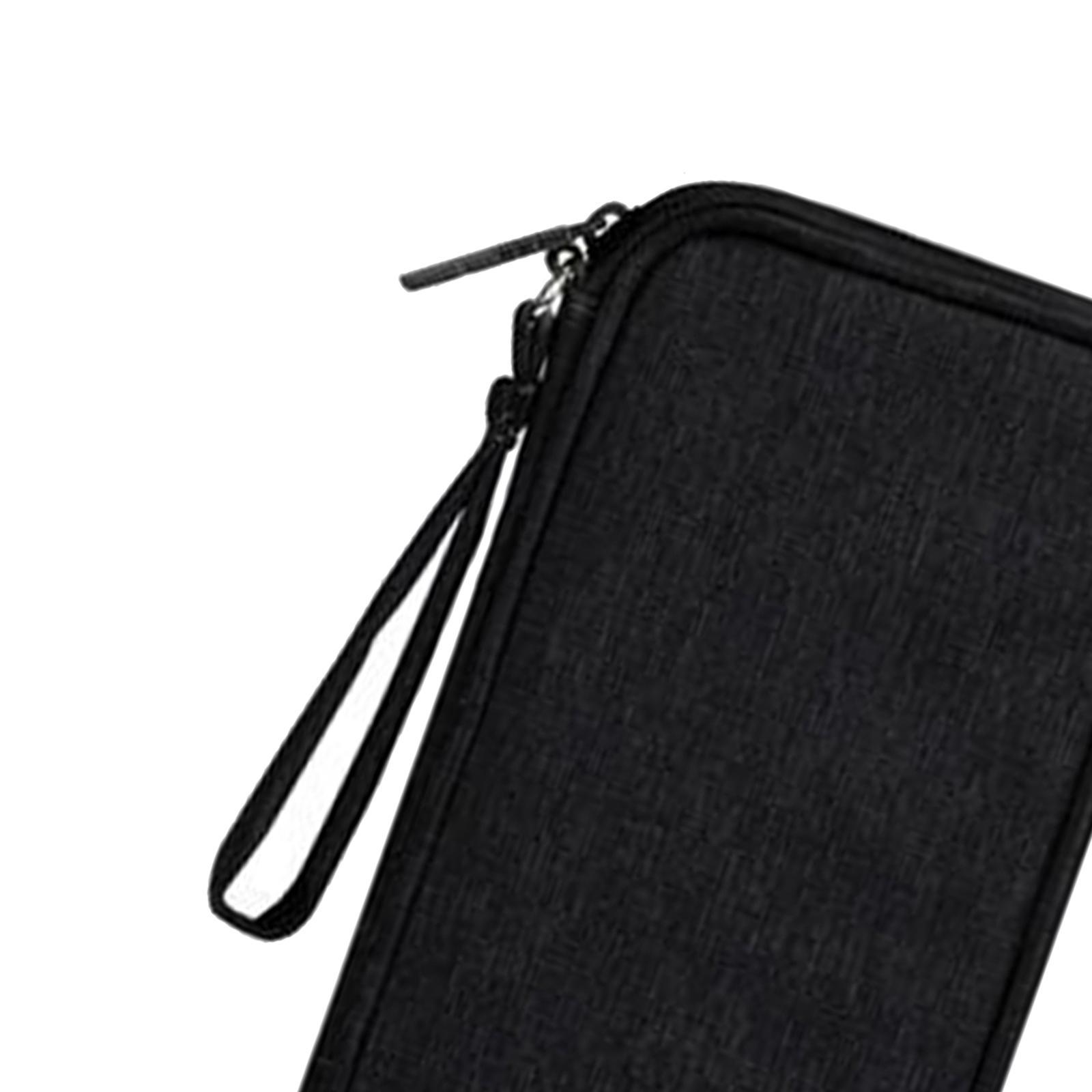 Portable Earphone USB Data Charger Cable Organizer Storage Bag Black