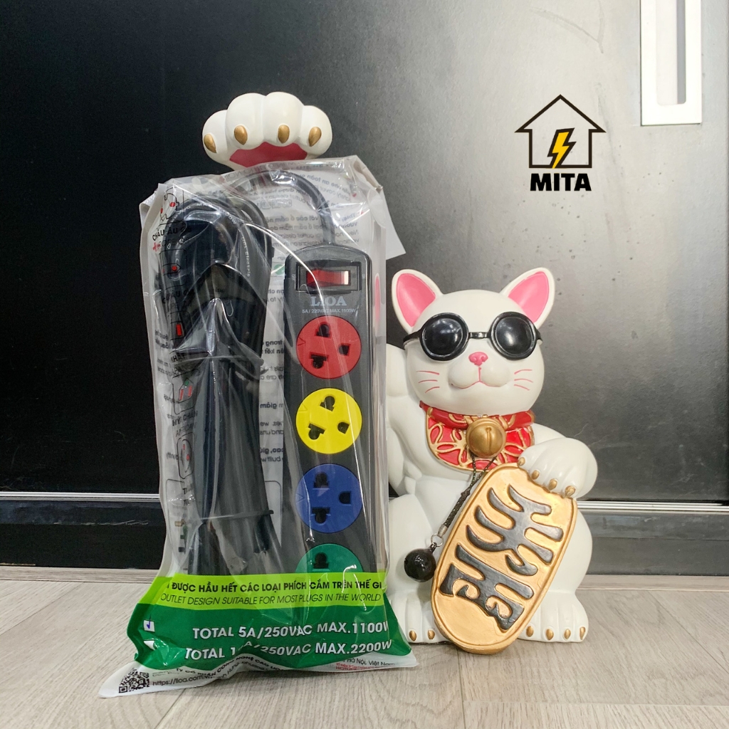 Ổ Cắm Điện 4S Dây 3m x 2 Lioa 4S3
