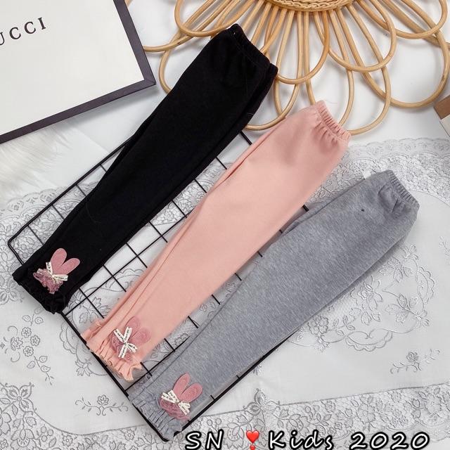 Quần legging dài mẫu mới nơ thỏ cho bé gái