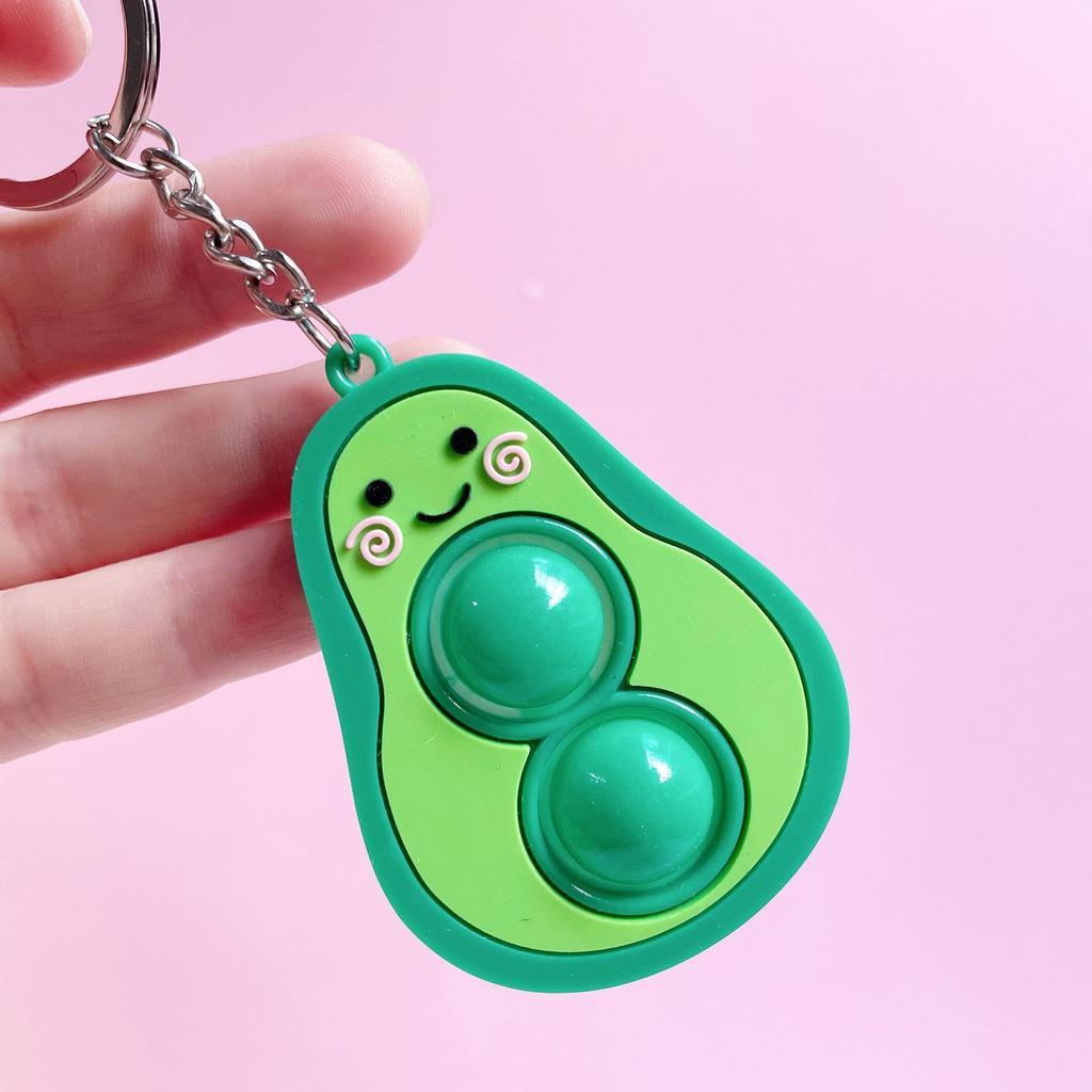 Móc Khóa Hình Quả Bơ Pop-it Độc Đáo - Móc Chìa Khóa Bơ Mặt Cười Duashop