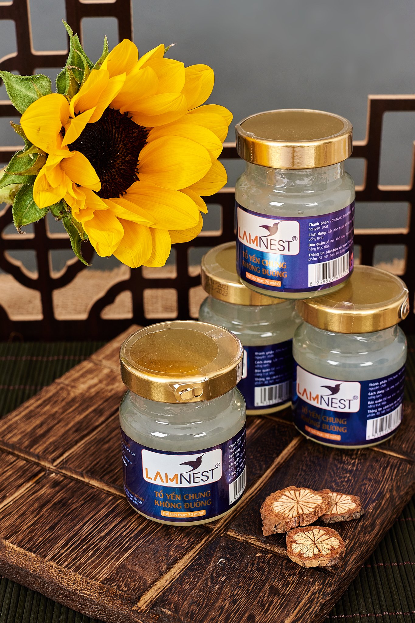 Combo 3 hủ yến chưng KHÔNG ĐƯỜNG 28% yến bổ dưỡng - Lamnest