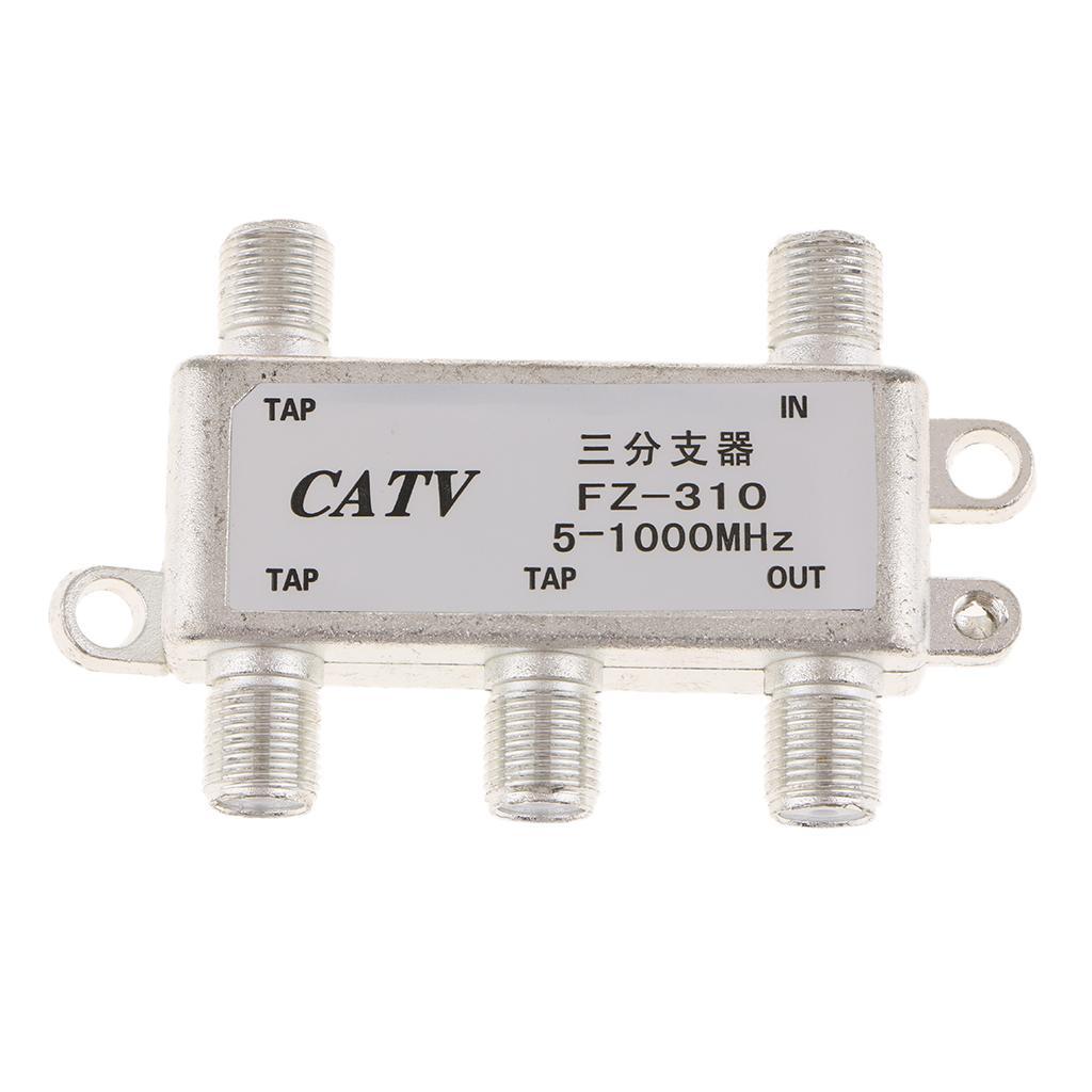 4 Way Cable TV Splitters, Coax Coaxial RG6 Satellite Singal Adapter High Performance