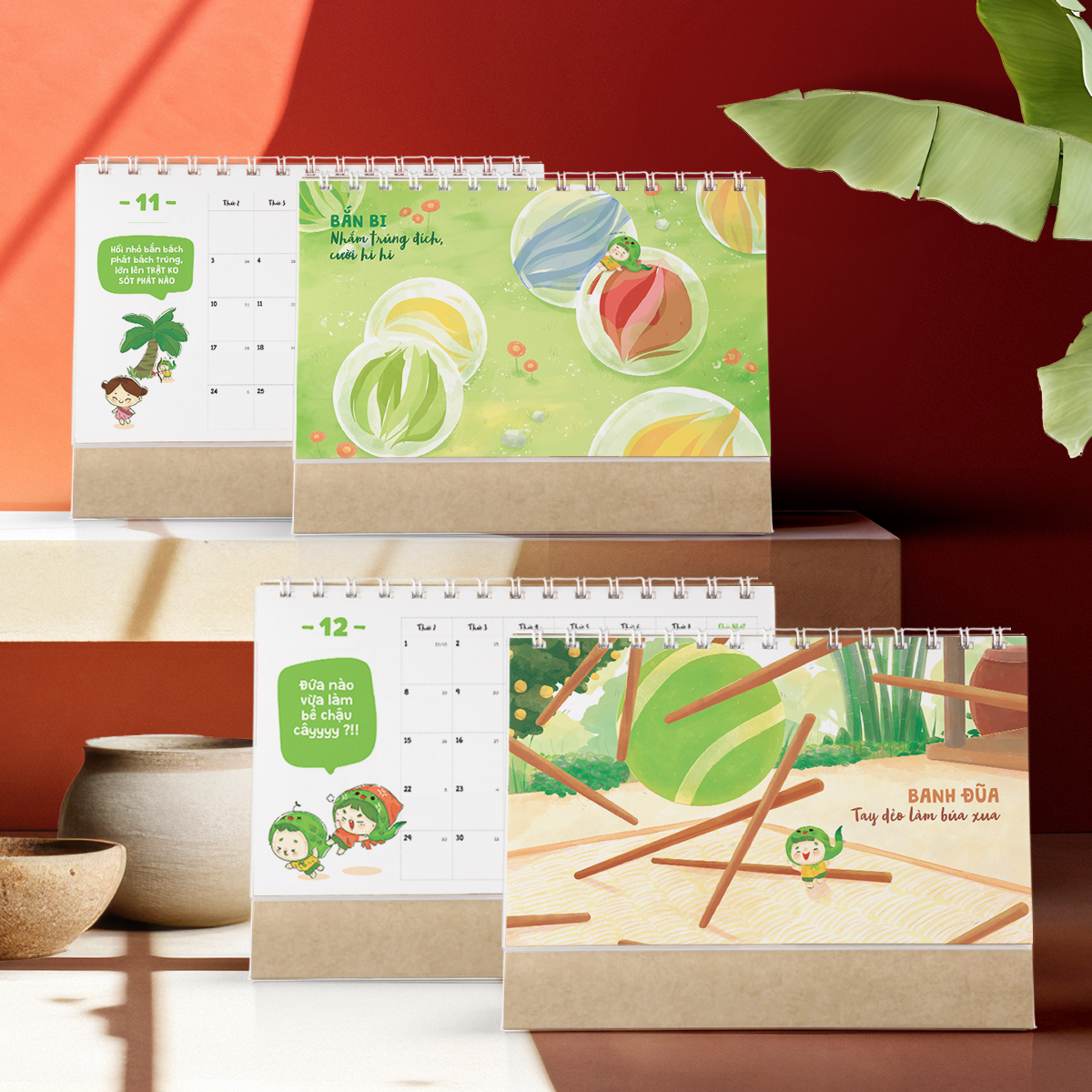 Lịch để bàn 2025 “Năm, Mười, Mười Lăm, 2025” SDstationery, trò chơi dân gian, trở về tuổi thơ, dễ thương vui nhộn