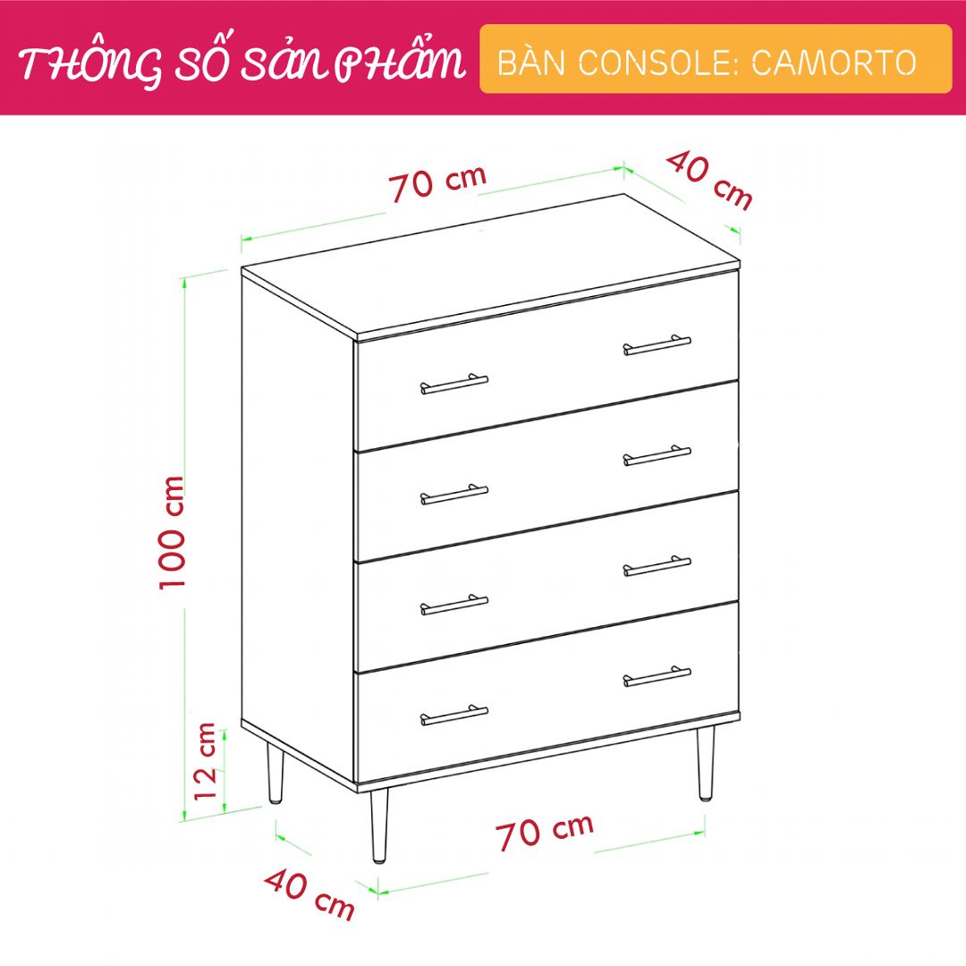 Bàn sảnh ra vào gỗ hiện đại SMLIFE Camorto