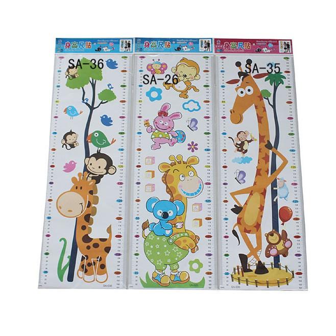 Thước Decal Dán Tường Hoạt Hình Cho Bé