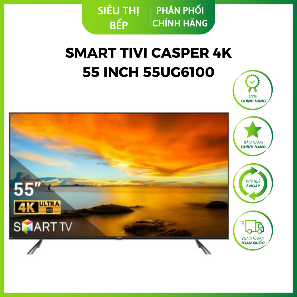 Smart Tivi Casper 4K 55 inch 55UG6100 chính hãng - Tìm kiếm bằng giọng nói - Hàng Chính Hãng