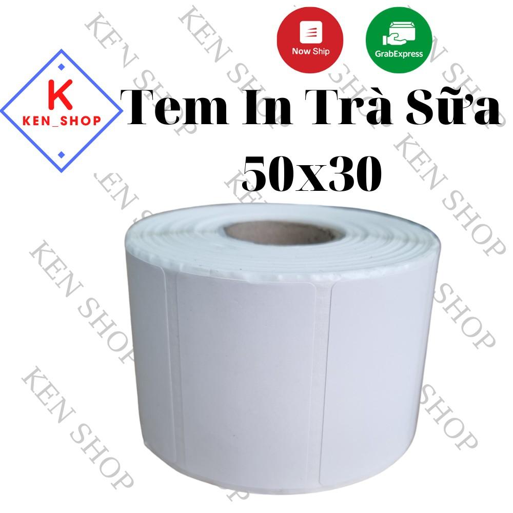 Giấy in tem trà sữa 50x30 (950 tem), 40x30 ( 800 tem) decal nhiệt, giấy in tem dán trà sưa, trà chanh