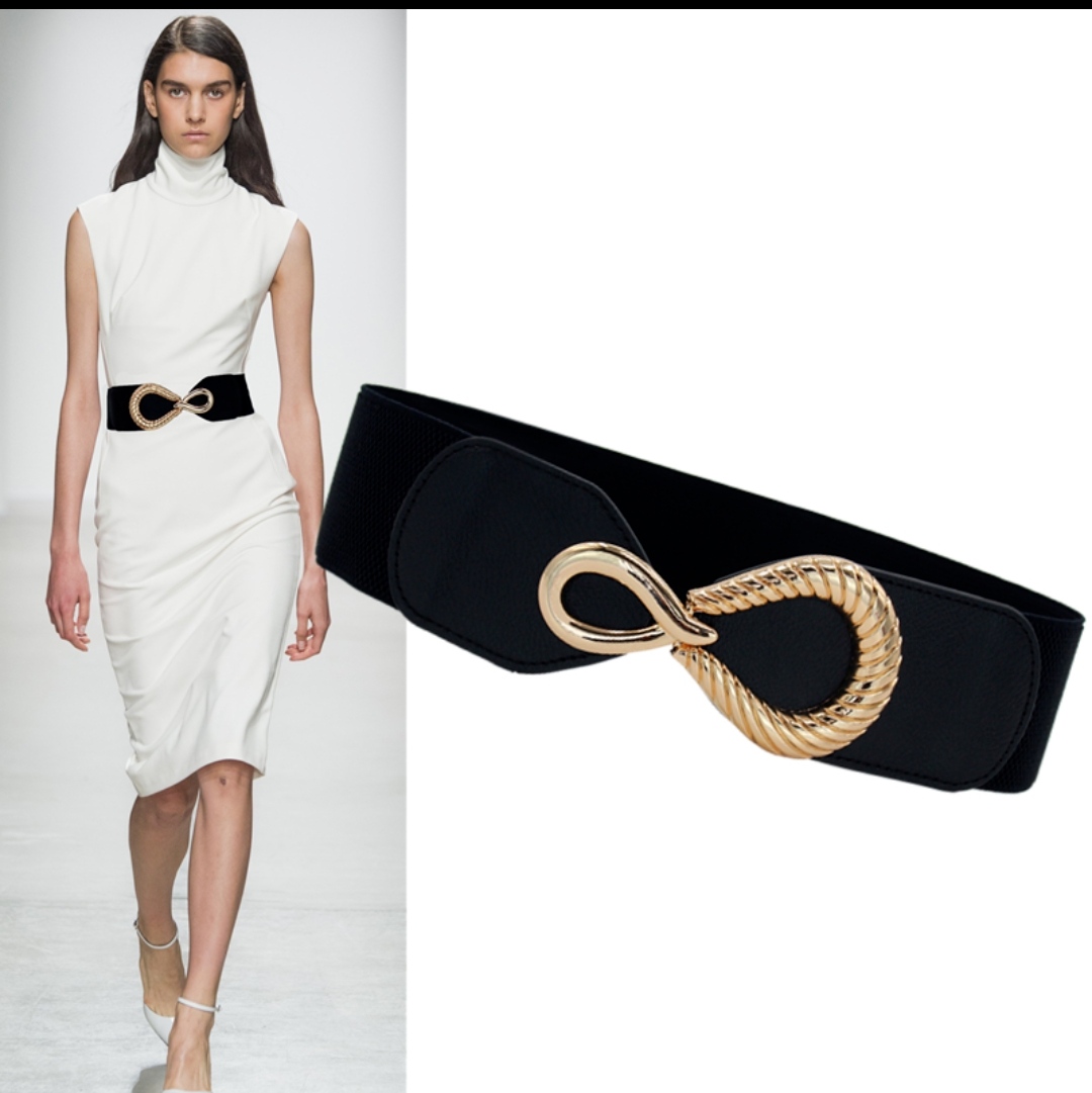Thắt lưng nữ dây nịt nữ đai váy bản to 7cm Thun Co Giãn mang Đầm váy Casual Thời Trang Hàn QUốc dona23052901