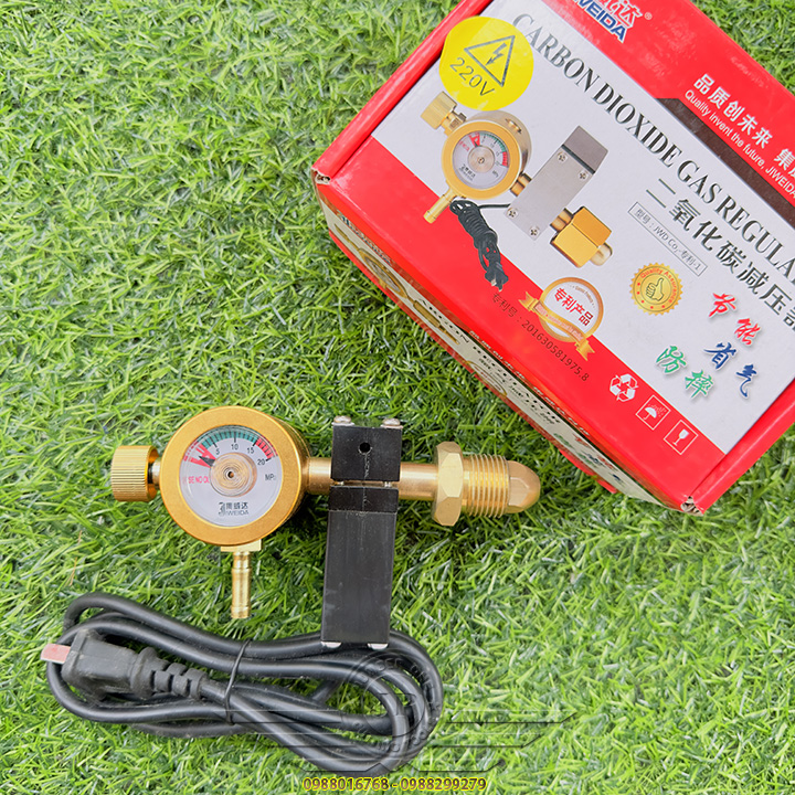 Đồng Hồ Hàn Mig Tiết Kiệm Khí Co2 220V Ren Ngoài