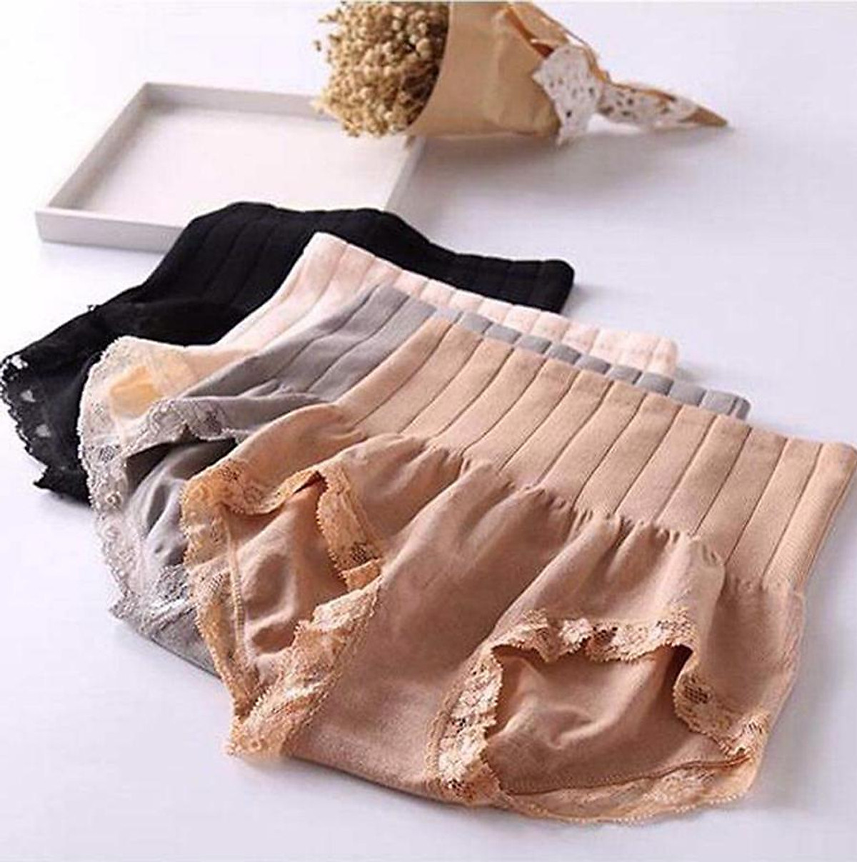 Combo 2 Quần gen nịt bụng định hình phối viền ren