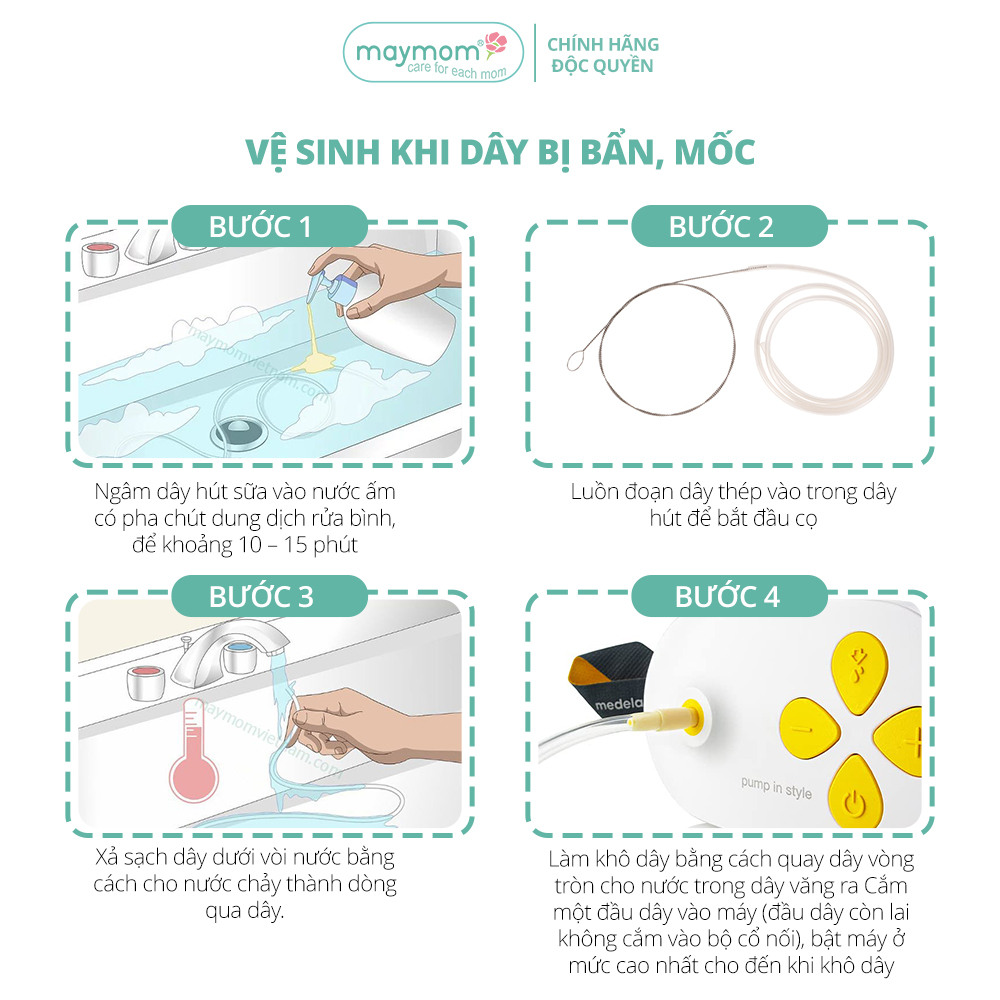 Dây Hút Sữa Medela Pump Maxflow Thương Hiệu Maymom, Không Chứa BPA, An Toàn 100%, Vệ Sinh Dễ Dàng (1 dây)