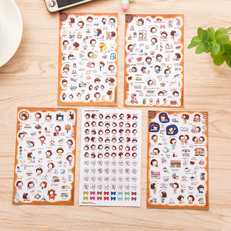 Bộ 5 tấm sticker Cooky's Helloday