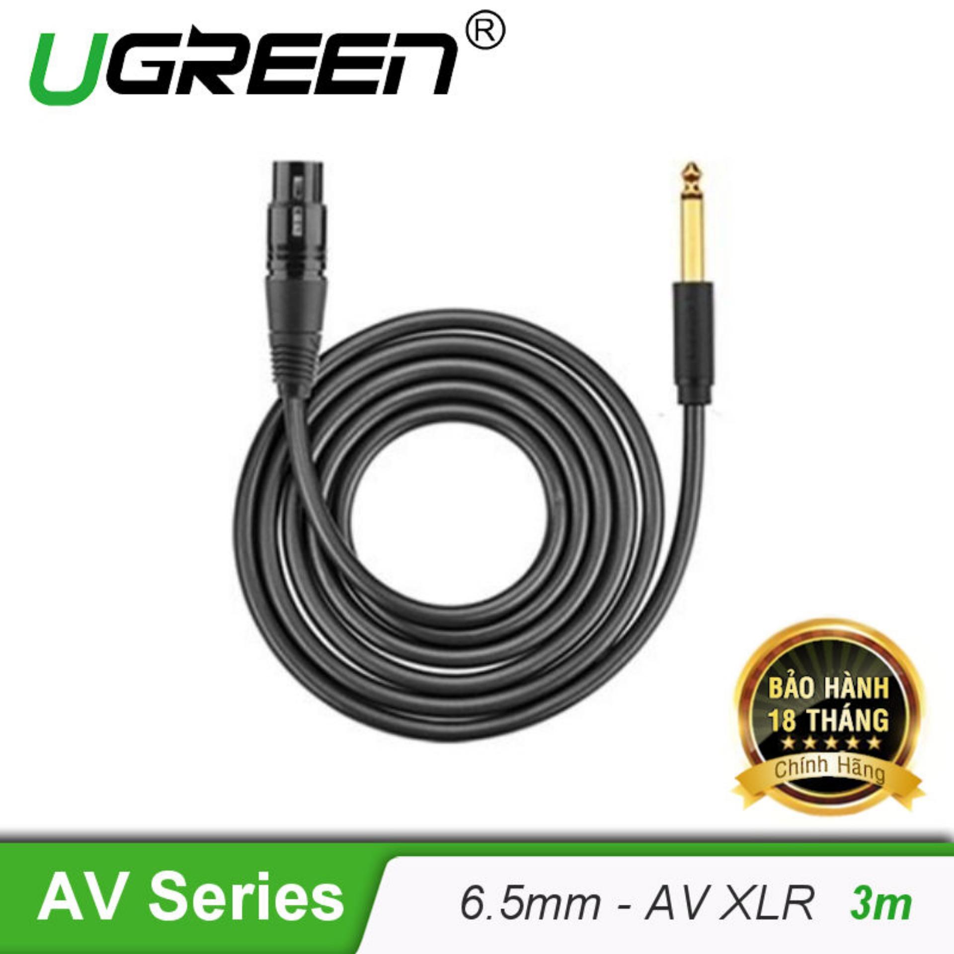 Dây cáp Microphone 6.5mm dài 2M Ugreen 20719-Hàng chính hãng