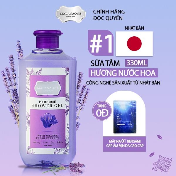 Bộ quà tặng 3 chai Sữa tắm nước hoa nữ Malananone dưỡng da, lưu hương 6 giờ, tặng HỘP QUÀ TẶNG Malanaone cao cấp