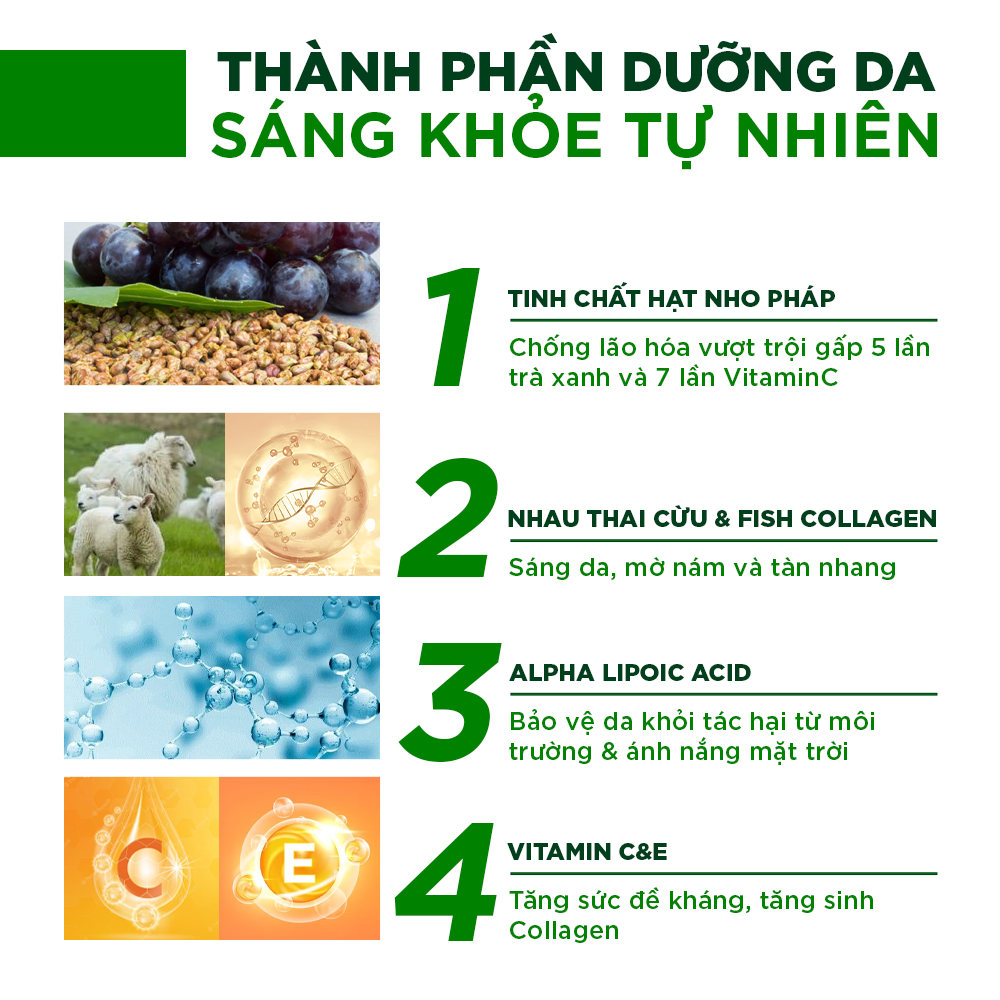 Combo 3 Viên Uống Đẹp Da Chống Nám Ngăn Ngừa Lão Hóa Oribe (Hộp 30 viên)