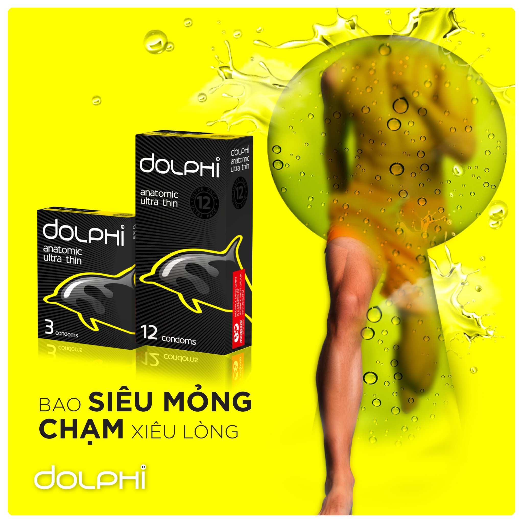 Bộ 2 Bao Cao Su Siêu Mỏng Tự Nhiên Dolphi Anatomic Ultra Thin (2 Hộp 12 Bao)