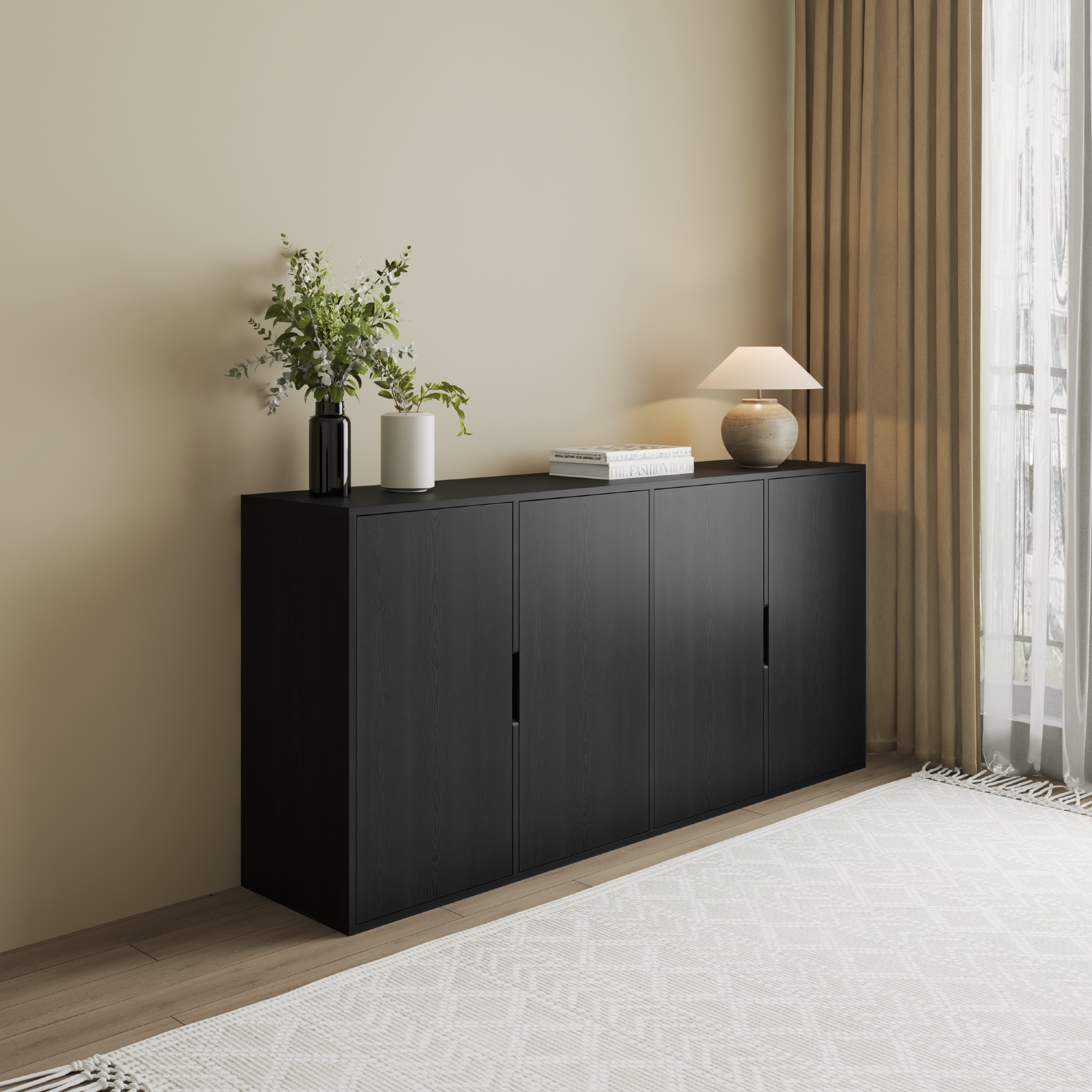 Hình ảnh HAPPY FURNITURE ,Tủ lưu trữ 4 cửa mở - LAYLA , TCM_273 , 180cm x 40cm x 86cm DxRxC