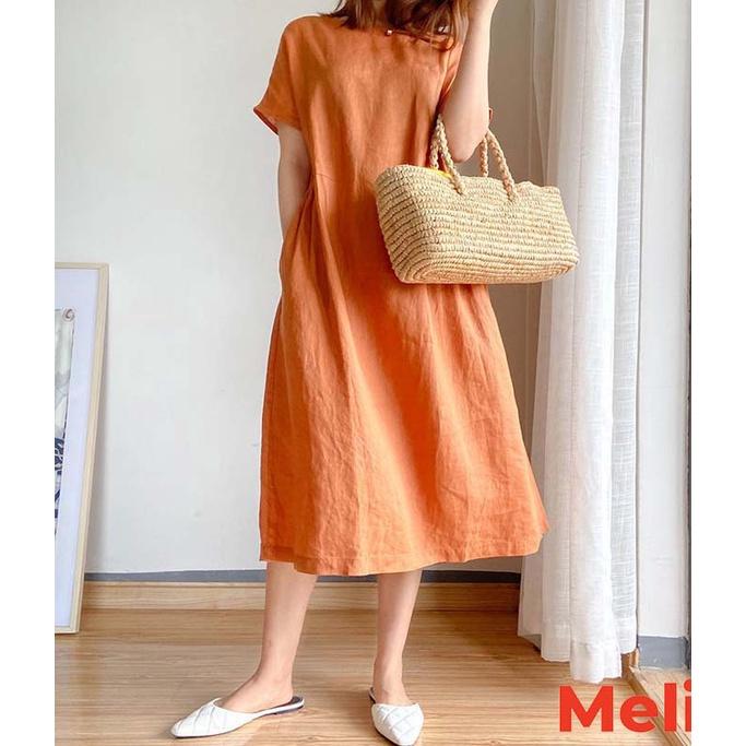 Váy đầm nữ suông trẻ trung vải Cotton Linen tự nhiên thân thiện mã VAV0327