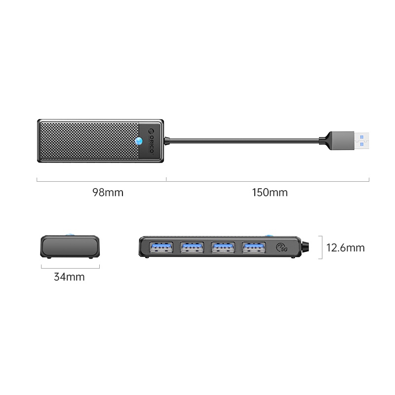 Bộ chia Hub USB ra 4 cổng USB 3.0 Orico PAPW4A-U3 - Hàng chính hãng
