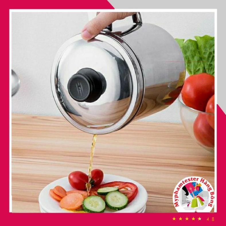 Ca lọc dầu ăn 1.5L INOX 304, lọc cặn dầu chiên