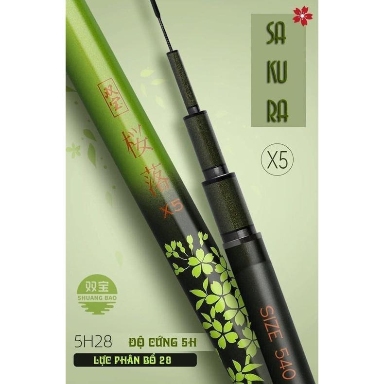 Cần Câu Tay Câu Đài SAKURA xanh x5 5H của hãng Song Bảo - Sa Pham fishing