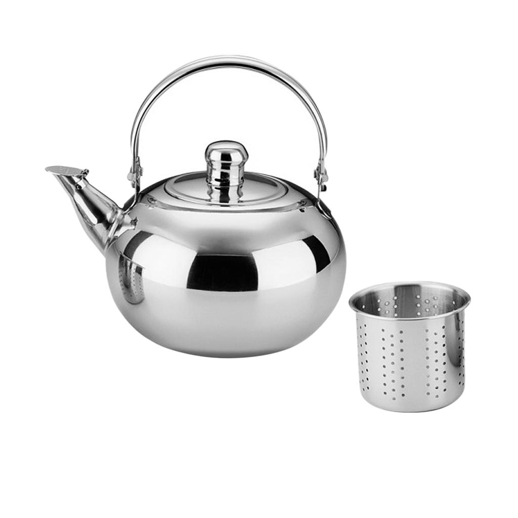 2x Stainless Steel Coffee Tea Kettles Pot with Tea Leaf Filter Infuser 1.6L