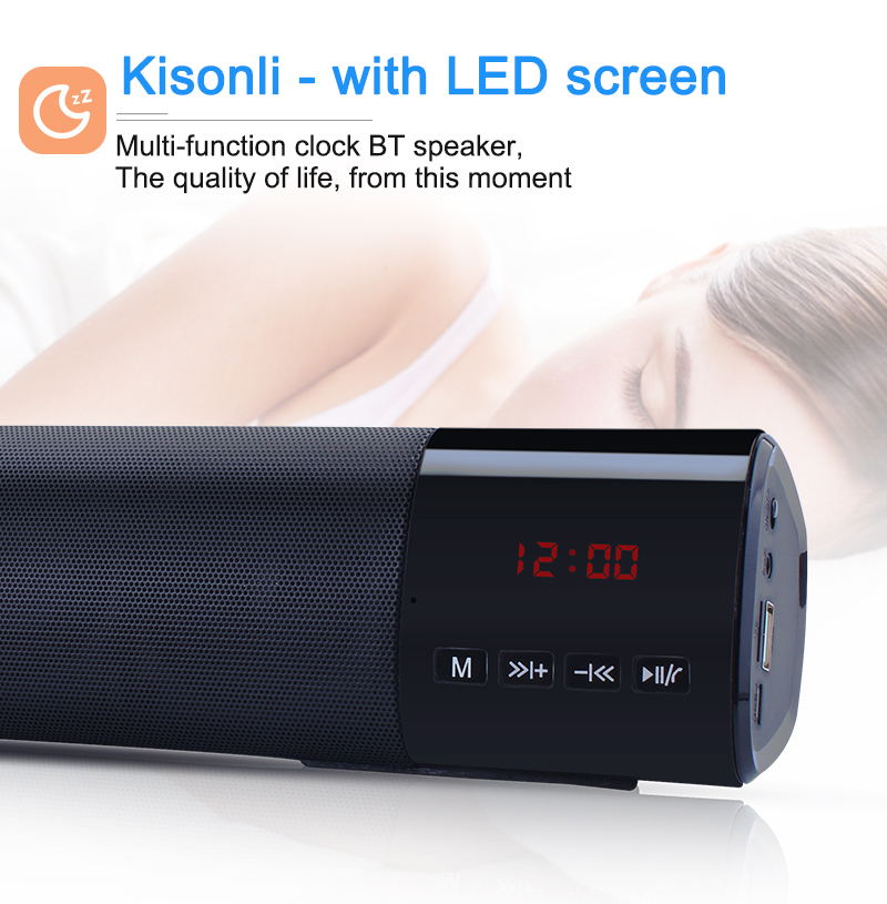 Loa Đồng Hồ Bluetooth Không Dây Kisonli LED 800 ( Màu Ngẫu Nhiên) - HÀNG CHÍNH HÃNG