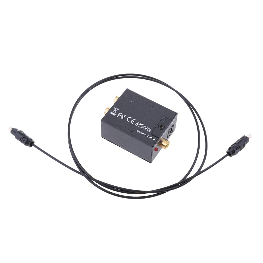Digital Coaxial Toslink to Analog  Audio Converter with Fiber Cable