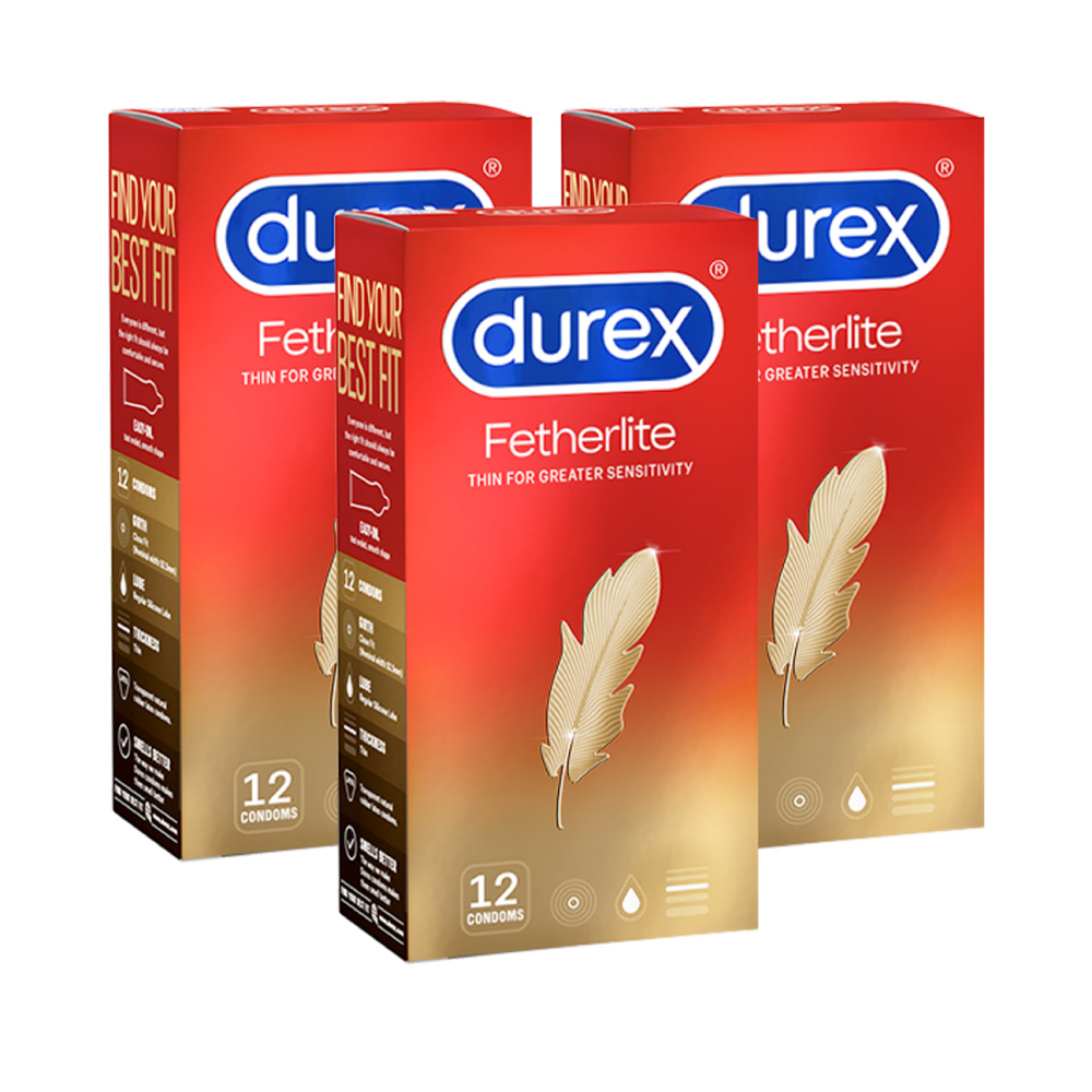 Bộ 3 Bao Cao Su Durex Fetherlite – Hộp 12 bao