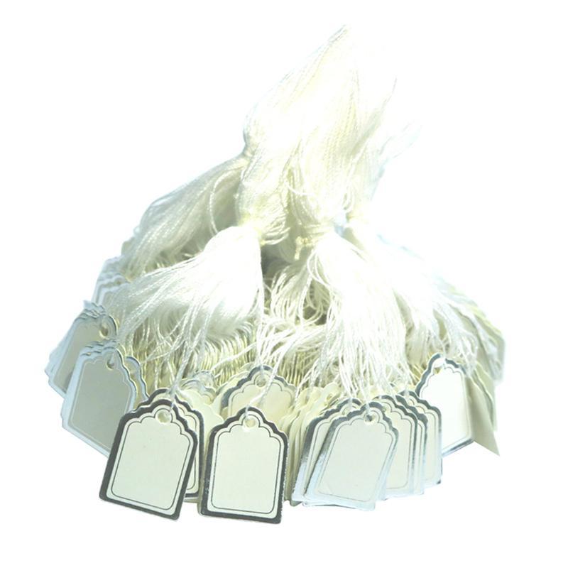 2000 Pieces White Blank Price Tag Labels Pre String Merchandise Paper Card