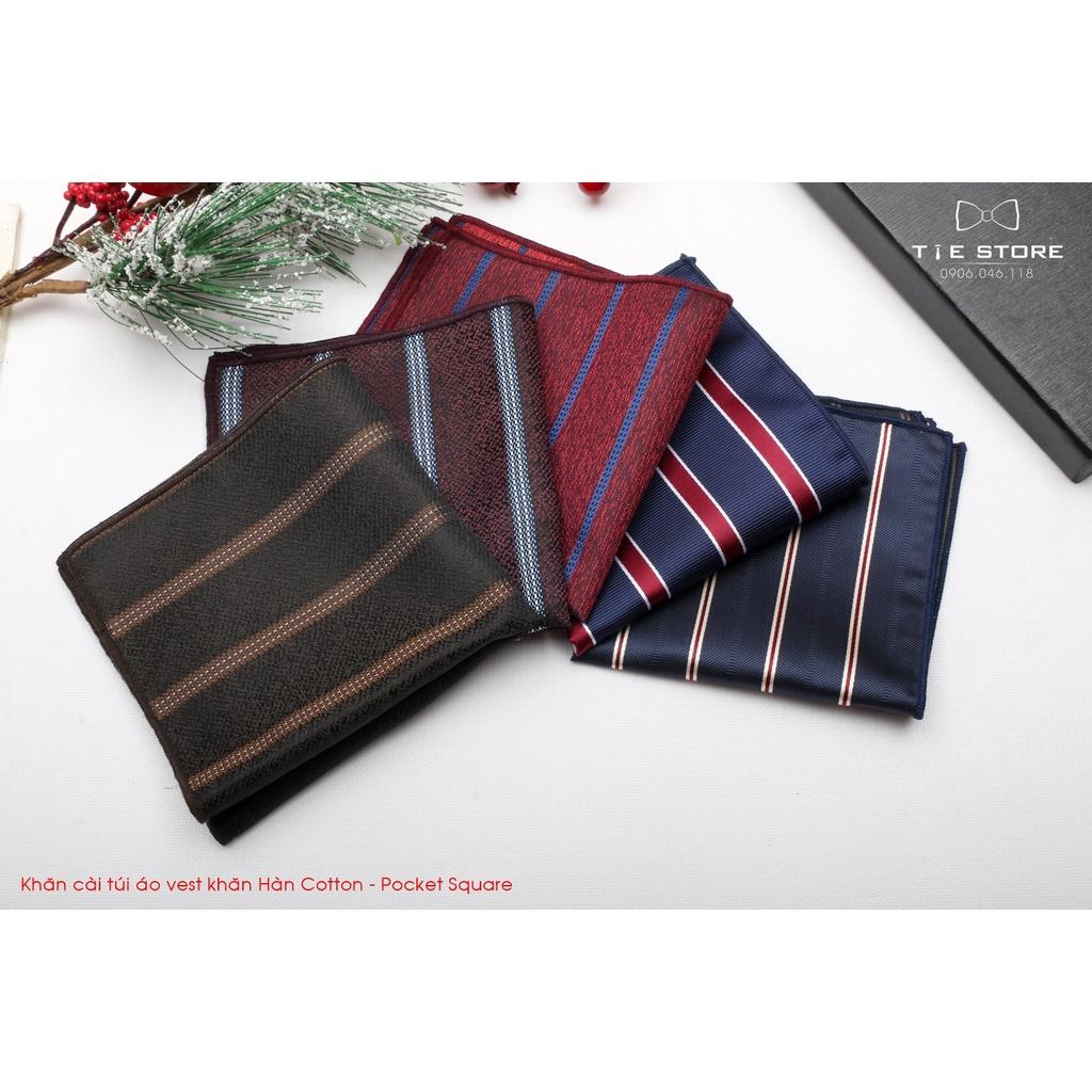Khăn Cài Túi Áo Vest - Pocket Square, phụ kiện lịch lãm, nhiều mẫu kẻ