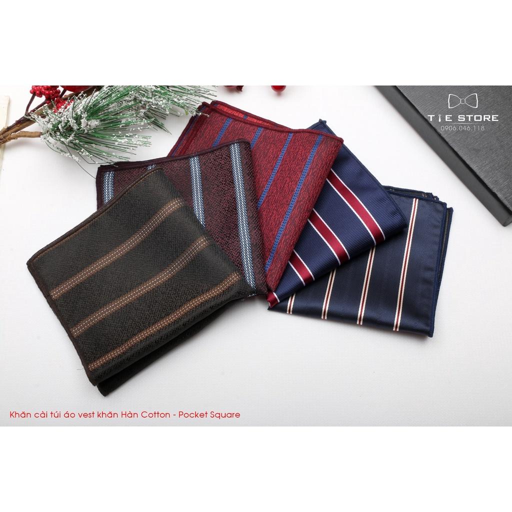 Khăn vuông cài túi áo vest- khăn cài túi áo vest(Pocket Square) họa tiết kẻ sọc