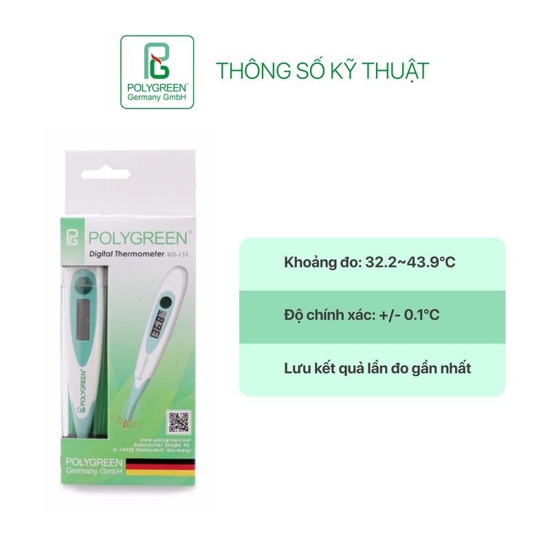 Nhiệt kế điện tử đầu mềm PolyGreen KD-133